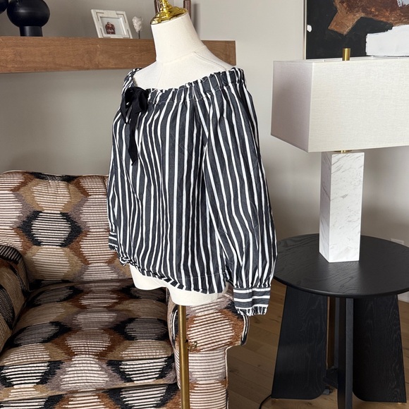 J.Crew Off Shoulder Striped Bow Top - Picture 5 of 8